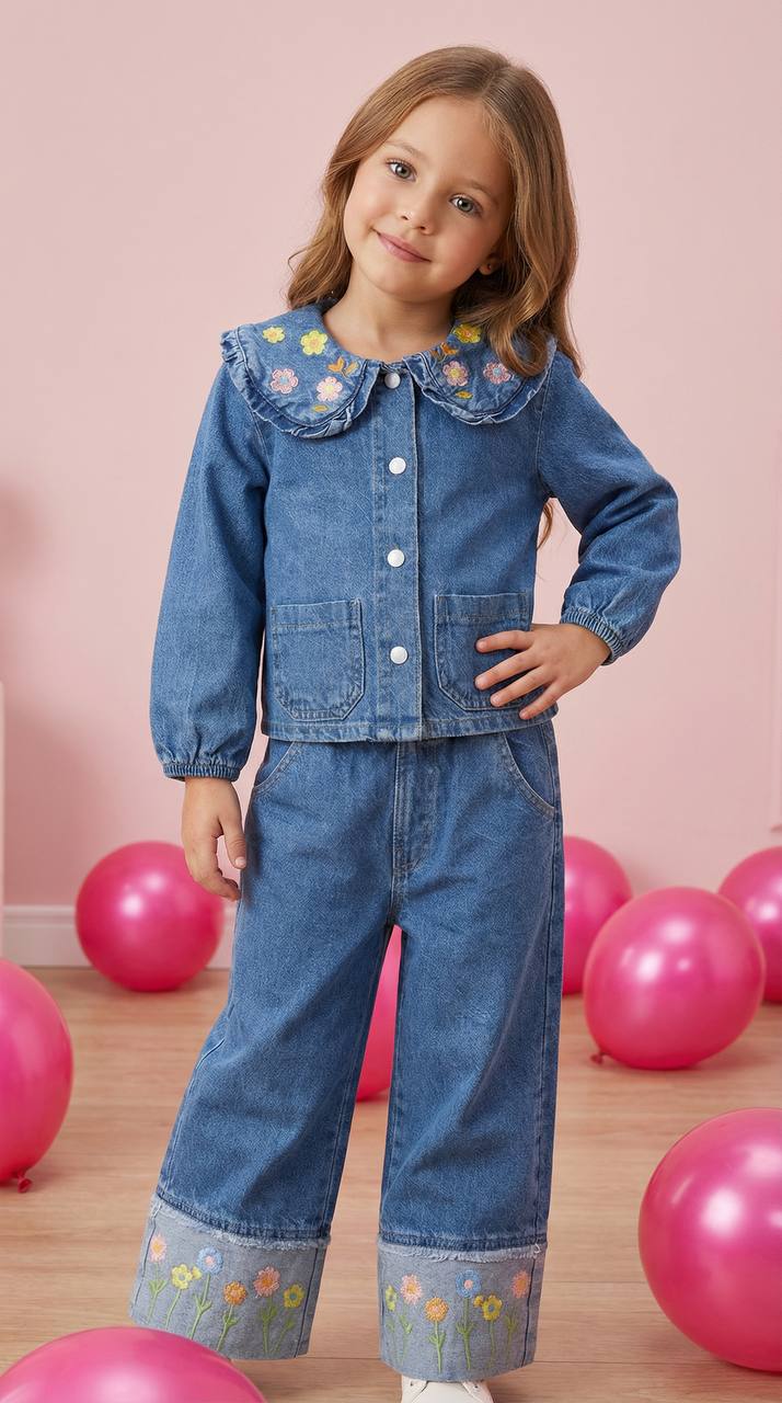 NAKIŞ İŞLEMELİ KOT TAKIM