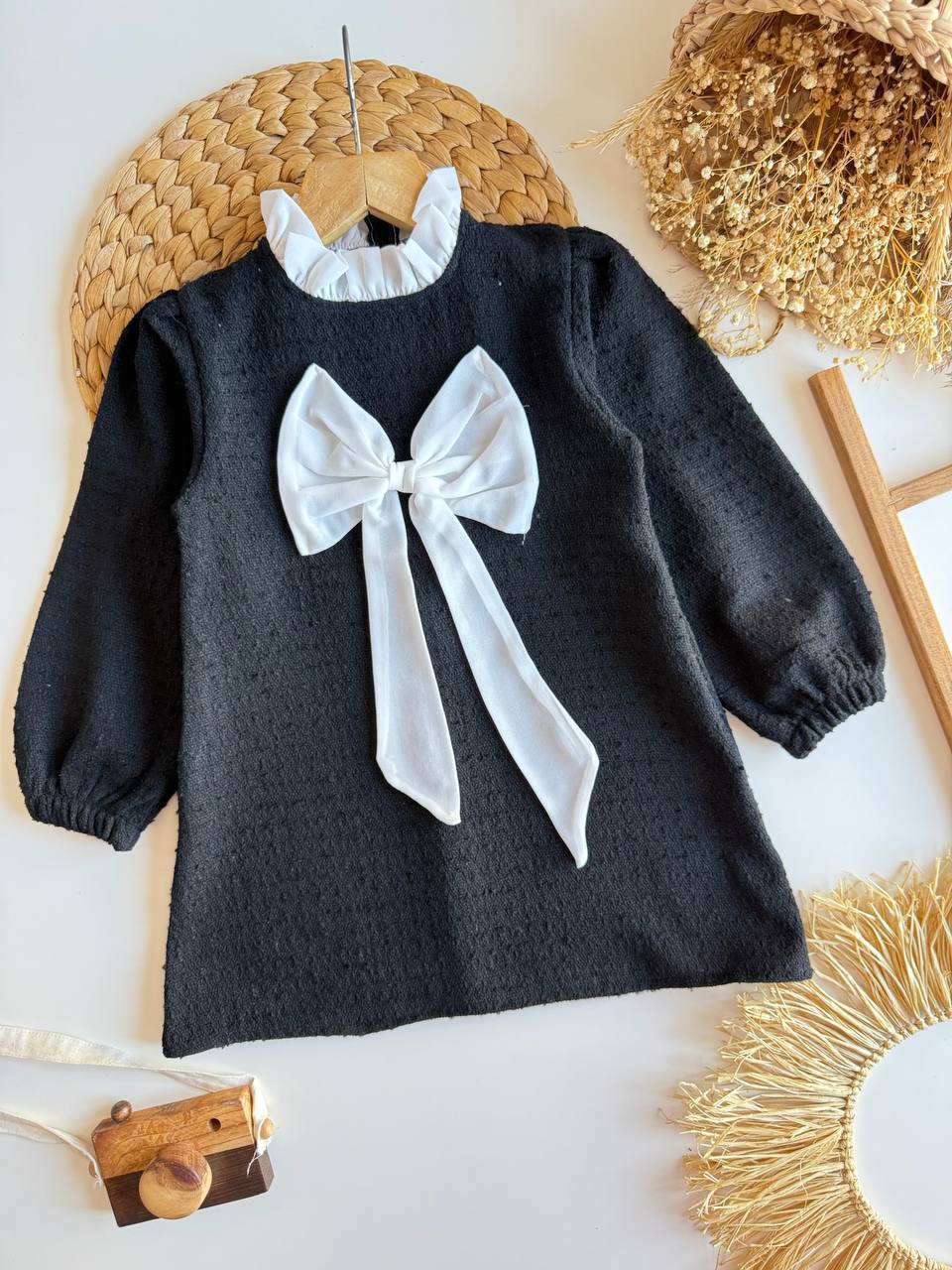 SİYAH KURDELELİ ELBİSE