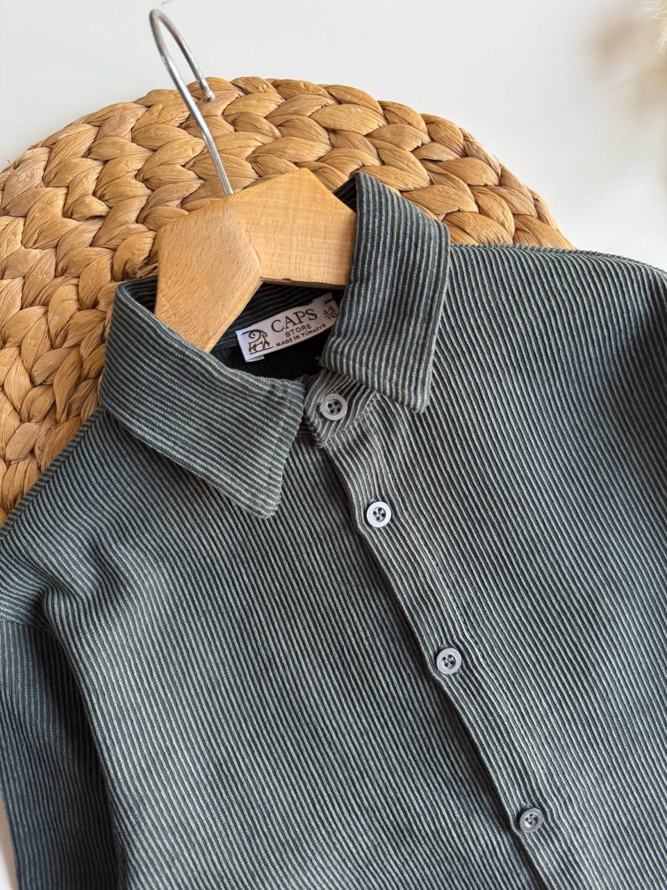 Yeşil fitilli kadife takım