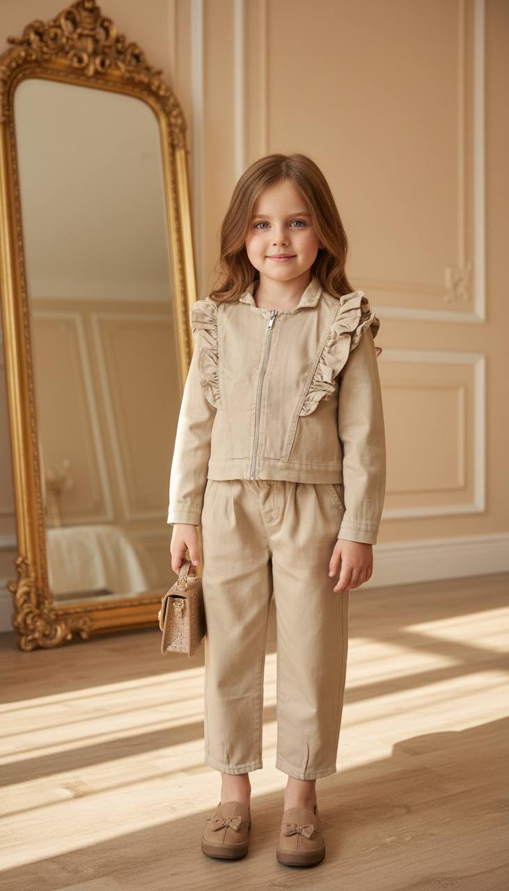 Volanlı keten takım