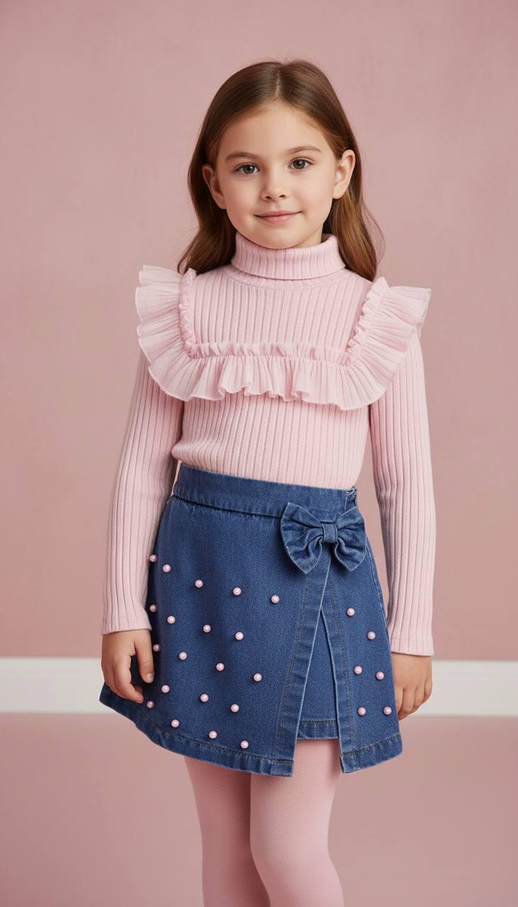 İNCİLİ  ŞORT ETEKLİ TAKIM