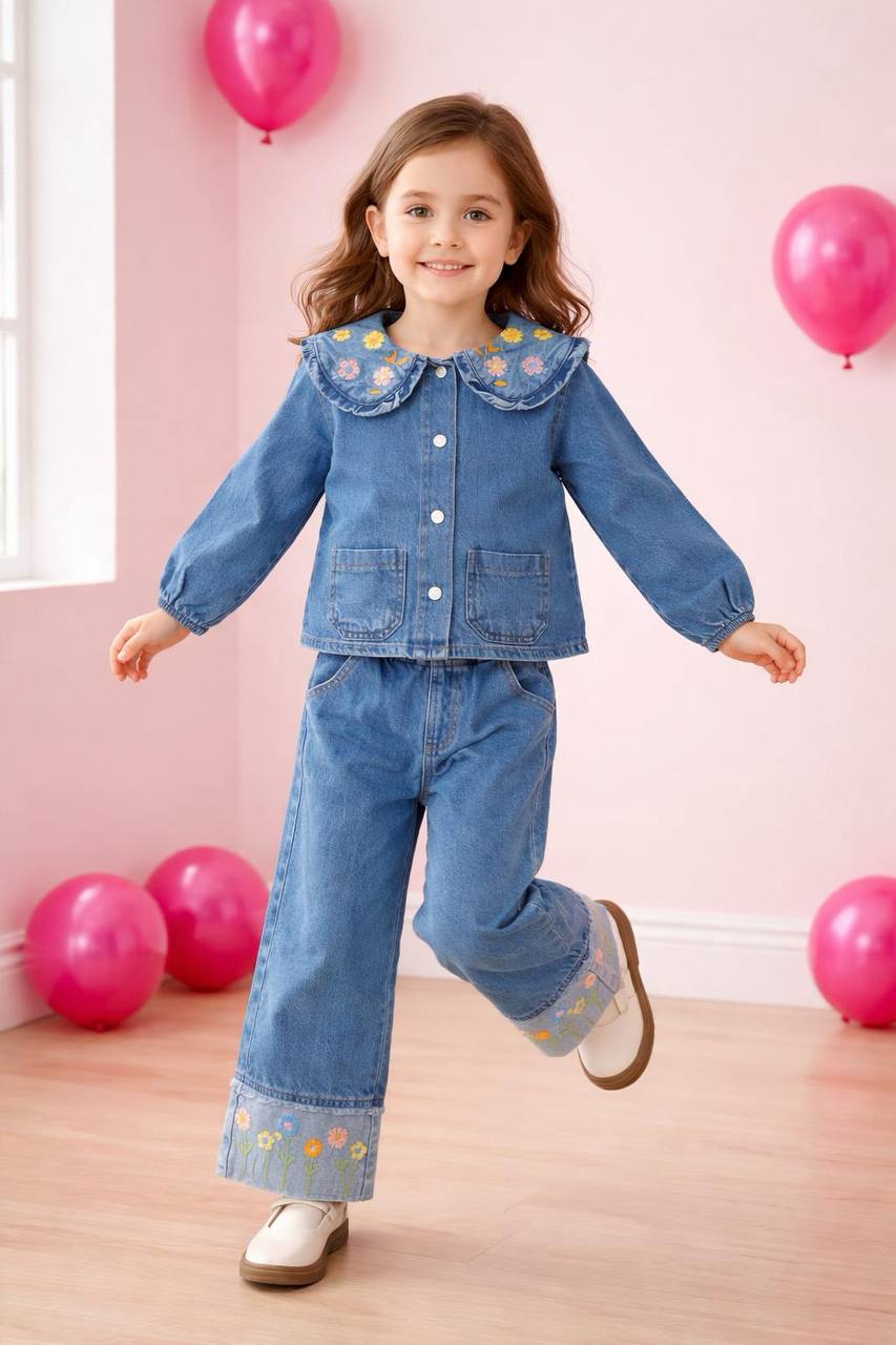 NAKIŞ İŞLEMELİ KOT TAKIM